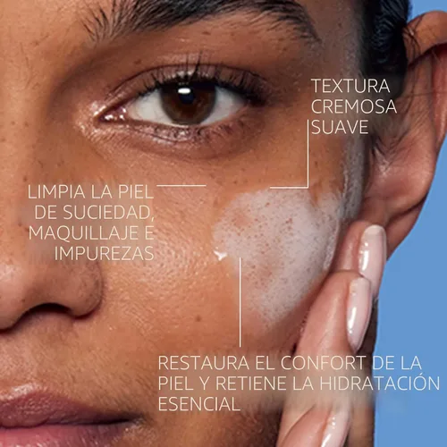 Vista 3 de La Roche-Posay Toleriane - Limpiador facial suave e hidratante, limpiador facial hidratante con niacinamida + ceramidas, lavado facial diario