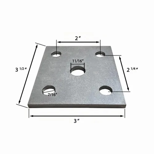 Vista 3 de A.A Kit de pernos cuadrados en U y placa de amarre para eje de remolque de 1-1/2", zinc galvanizado