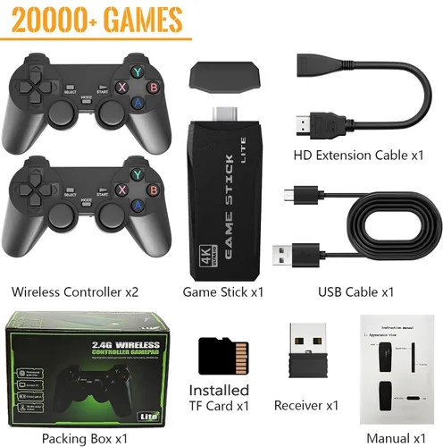Vista 7 de Barra de consola de juegos retro actualizada 2025, más de 21500 videojuegos clásicos, más de 20 emuladores, tarjeta de 128G, Plug & Play para TV
