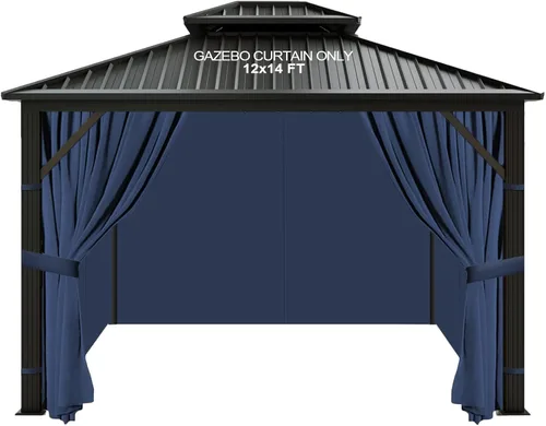 Vista 15 de slashome - Cortinas impermeables para gazebo de 10'x10', para exteriores, negras, universales, de repuesto, 4 paneles, paredes laterales