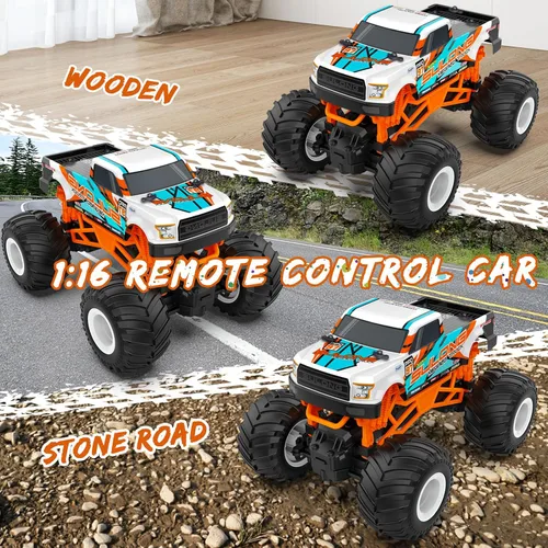 Vista 2 de Camión monstruo RC a escala 1:16 - Camión todo terreno de 2.4GHz para niños de 4 a 12 años, camión RC todoterreno de 20 Km/h, regalo de Navidad