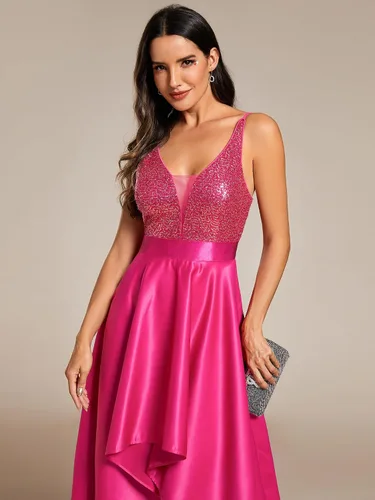 Vista 5 de Ever-Pretty Vestido de fiesta largo con cuello en V para mujer, 0667