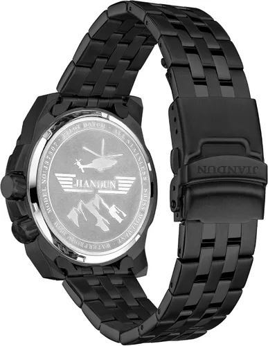 Vista 3 de Relojes de pulsera de acero inoxidable 316L GMT de lujo para hombre, cronógrafo, analógico, de cuarzo suizo
