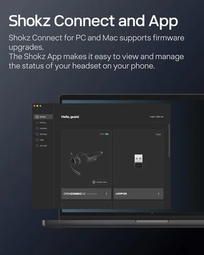 Vista 9 de SHOKZ OpenComm2 UC 2025 - Auriculares inalámbricos para computadora de oreja abierta con micrófono Boom, auriculares estéreo Bluetooth de conducción