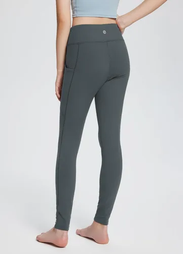 Vista 2 de BALEAF Leggings con forro polar para niñas, repelentes al agua, cintura alta, pantalones atléticos cálidos para invierno, senderismo, correr, yoga