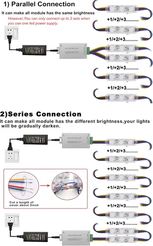 Vista 8 de EAGWELL Luces LED de módulo, 40 pies SMD 5050 Luz de ventana de escaparate impermeable Luces LED de negocios Luz decorativa para tienda Señales