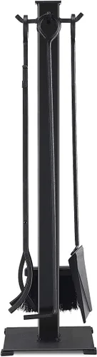 Vista 8 de IRONMAX - Juego de herramientas para chimenea de 5 piezas, accesorios modernos de hierro forjado para chimenea con póker, pala, pinzas, cepillo