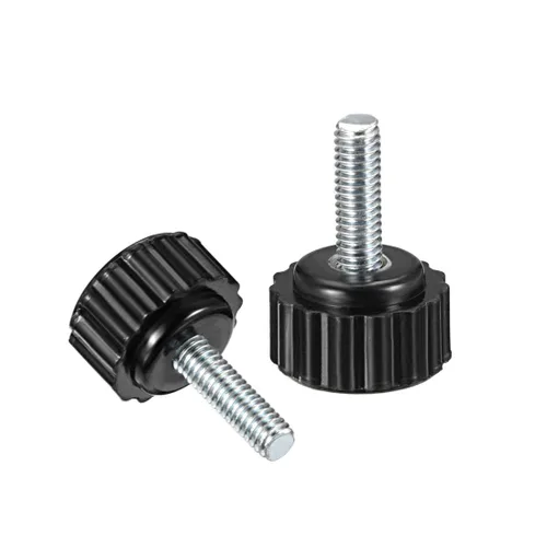 Vista 3 de uxcell Perillas de sujeción moleteadas con rosca métrica macho M4 x 0.630 in de agarre de tornillo de pulgar tipo plástico roscado perno de mano