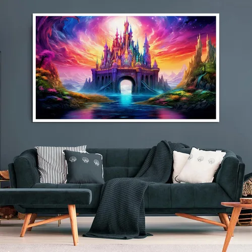 Vista 4 de ijbnhd Castillo de pintura de diamante 5D, kits de pintura de diamantes grandes para adultos, cielo estrellado de bricolaje, taladro completo