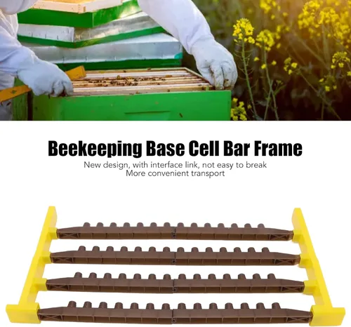 Vista 3 de Marco de barra de celda Queen Bee,Apicultura Queen Cell Cup Holder Frame Bar,Kit de copas de celda de abeja,Equipo de apicultura Queen Bee Base Base