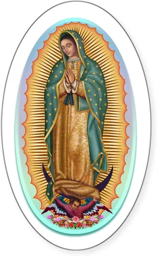 Vista 7 de CafePress Pegatina ovalada para parachoques de coche Nuestra Señora de Guadalupe