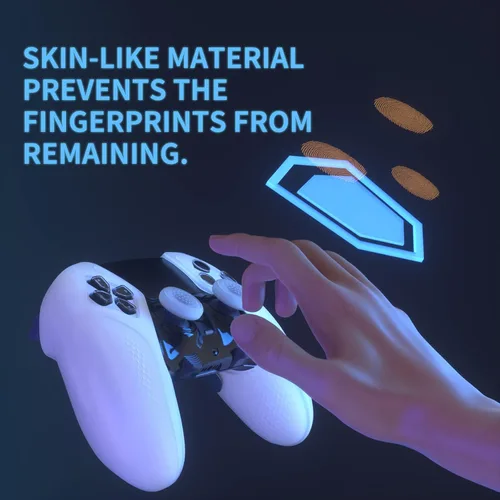 Vista 6 de PlayVital Ninja Edition Glow in Dark Half-Covered Silicone Cover for ps5 Edge Wireless Controller, Ergonomic Protector Soft Rubber Case for ps5 Edge