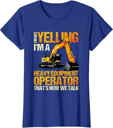 Vista 16 de Camiseta de la retroexcavadora de la construcción del operador del equipo pesado Asphalt Grey