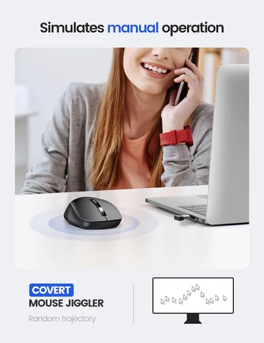 Vista 8 de EAXBUX Covert Mouse Jigger, ratón 2 en 1 con jiggler, motor de mouse indetectable con interruptor de encendido/apagado, sin unidad, simular