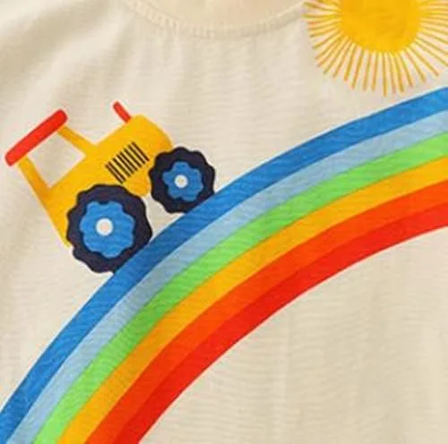 Vista 6 de warmstraw Conjunto corto de algodón para niños pequeños, camiseta y camiseta de manga corta, 2 piezas