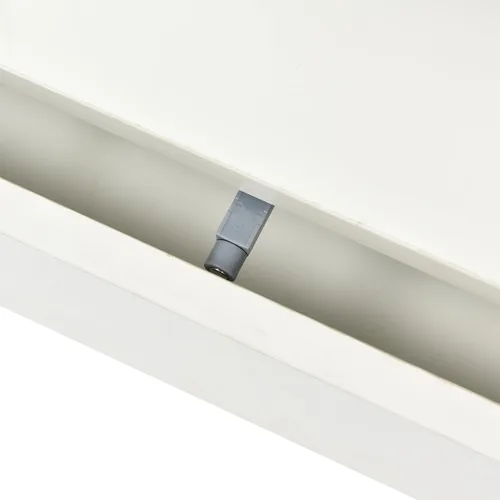 Vista 8 de Mesa de centro LED con 2 cajones de almacenamiento y estante de exhibición, mesa de cóctel central moderna de 51.2 pulgadas de largo para sala