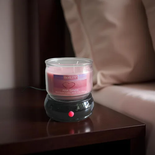 Vista 3 de Hosley - Calentador eléctrico de cerámica negra para cera de fragancia, líquido de potpurrí. Ideal para spa y aromaterapia. Usa cubos de cera