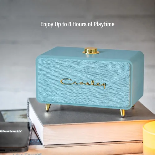 Vista 3 de Crosley CR3049A-AB Stanza - Altavoz Bluetooth portátil, color azul Azul aguamarina