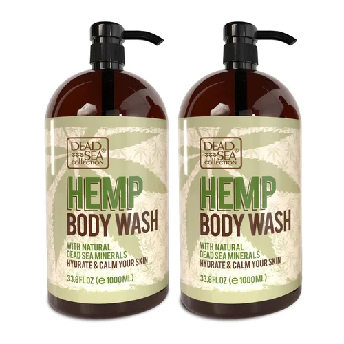 Vista 8 de Dead Sea Collection Gel de baño Almond Vanilla para mujeres y hombres, con minerales puros del mar muerto y aceite de almendras dulces, limpia e