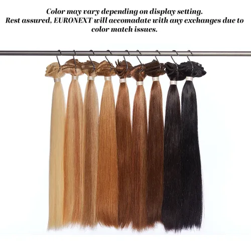 Vista 4 de Extensiones de cabello con clip, 100% cabello humano Remy, 14 pulgadas, lacio, rizado, negro