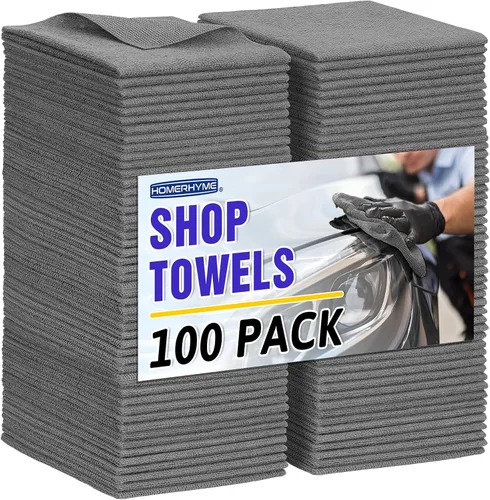 Vista 26 de Toallas de microfibra para automóviles, paquete de 24 paños de limpieza de microfibra, toallas de limpieza de 11.5 x 11.5 pulgadas, absorbentes a
