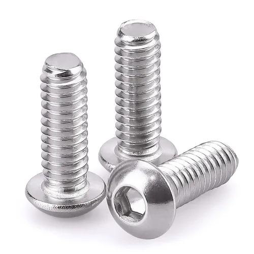 Vista 5 de Tornillos de cabeza de enchufe de 3/8-16 x 1 botón, acero inoxidable 304 18-8, rosca completa, rosca gruesa UNC, accionamiento hexagonal Allen, 5