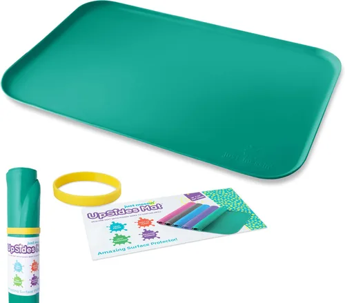 Vista 11 de Just Messin' Tapete de silicona para arte y manualidades, Legos, slime, resina, pintura y fabricación de joyas, protección de mesa con lados