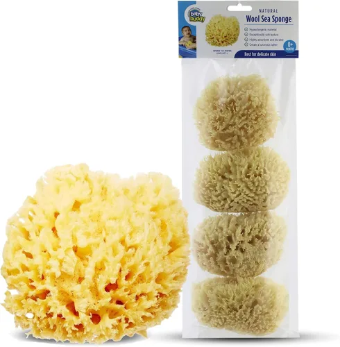 Vista 9 de Baby Buddy Esponja marina de lana natural, esencial para recién nacidos, ultra suave para pieles delicadas, hipoalergénicas y biodegradables, 1