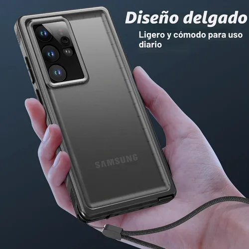 Vista 4 de SPORTLINK - Funda impermeable para Samsung Galaxy S23 Ultra IP68, color negro, 6.8