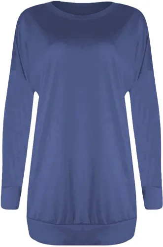 Vista 2 de Women Casual Long Sleeve Cotton Solid Loose Pockets T Shirt Blouses Tops Plus Size Womens Shirts 6X