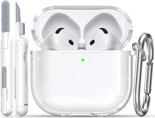 Vista 54 de RFUNGUANGO AirPods Pro Funda Transparente TPU Suave Transparente Blanco Pro 2‑A‑TP‑Blanco