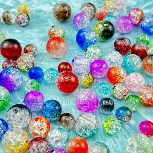 Vista 3 de Jmassyang 100 cuentas acrílicas de 0.472 in de cristal redondas de plástico espaciador para decoración de bricolaje, collares, pulseras, aretes