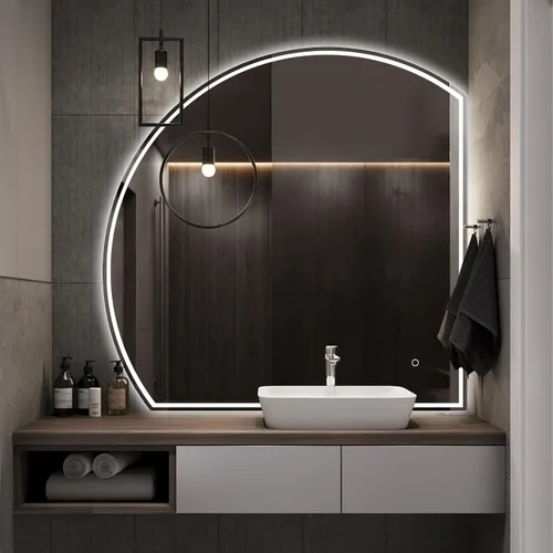 Vista 17 de Niccy Espejo LED de baño, 32"x20" pulgadas, rectangular, espejos de tocador para montar en la pared, con marco de metal, espejo inteligente