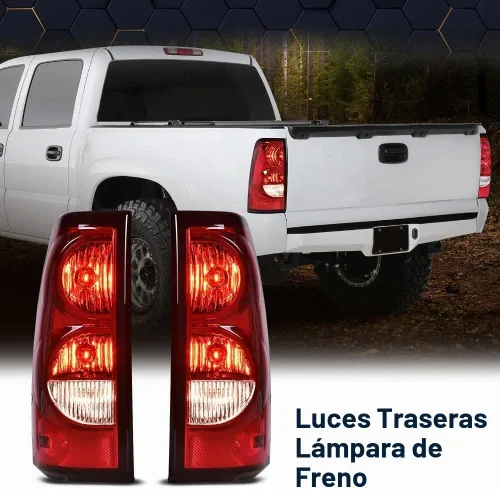 Vista 2 de Luz trasera PIT66 para Chevy Silverado 1500 2500 3500 2004 2005 2006 Lente roja mejorada