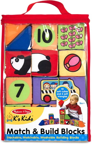 Vista 6 de Melissa & Doug K 's Juego de bloques blandos para combinar y construir para niños