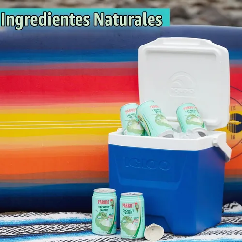 Vista 6 de Parrot Agua de coco de marca con pulpa de 10.5 onzas líquidas. 【Nuevo embalaje】Refrescante sabor a coco natural esencial a base de plantas