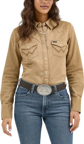 Vista 4 de Wrangler Camisa de mezclilla vintage con broches para mujer