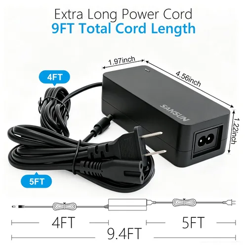 Vista 4 de Fuente de alimentación de 12 V 5 A, CA 120 V a CC 12 V convertidor de conector de 0.217 x 0.083 in, controlador LED de 12 voltios, adaptador