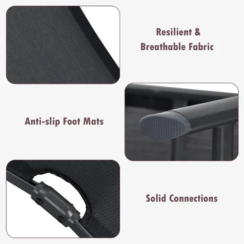 Vista 8 de Tangkula Sillón plegable para exteriores, tumbona reclinable con respaldo ajustable de 5 posiciones y reposapiés de 2 posiciones, no requiere