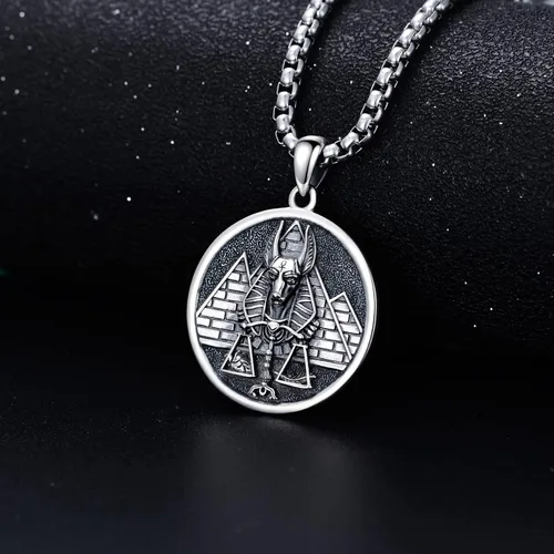 Vista 5 de Seiyang Mitología de plata de ley 925 paganismo Collar egipcio de joyería de regalo para hombres y mujeres con cadena Rolo de 0.079 in 22+2