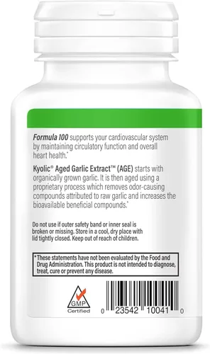 Vista 4 de Cápsulas con extractos de ajo añejado Kyolic, fórmula 100 original cardiovascular, 10041, 1, 1