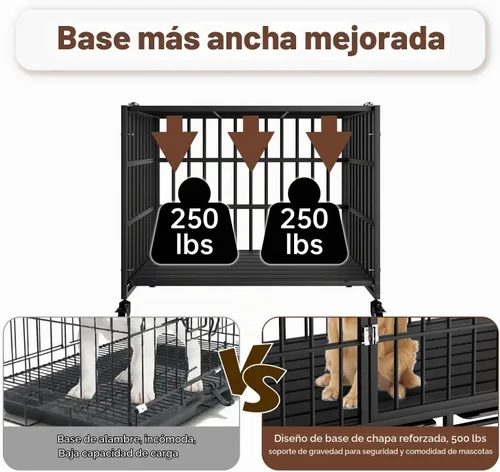 Vista 3 de Snuowu - Jaula para perros de alta resistencia de 42 pulgadas, perrera indestructible para perros grandes