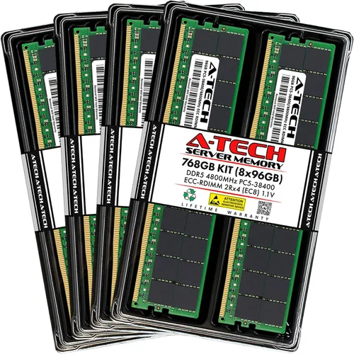 Vista 35 de A-Tech 16GB DDR5 4800MHz PC5-38400 ECC RDIMM 1Rx8 (EC8 10x4) Rango único 1.1V ECC Registrado DIMM 288-Pin Módulo de actualización de memoria RAM