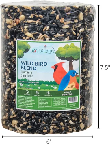 Vista 4 de JCs Wildlife Wild Bird Blend - Cilindro grande de semillas de pájaro, 3.75 libras (1 cilindro)