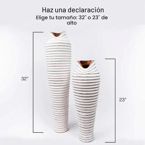 Vista 5 de Walbrook Florero grande de 23 pulgadas – decorativo, blanco, hierba de las pampas, grande, decoración de suelo