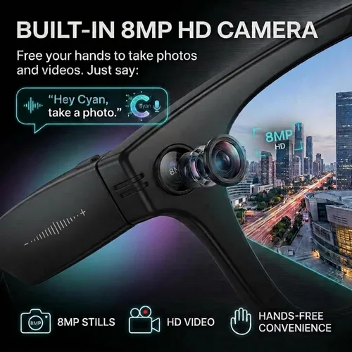 Vista 4 de Lentes inteligentes 4K con cámara, lentes Bluetooth de traducción
