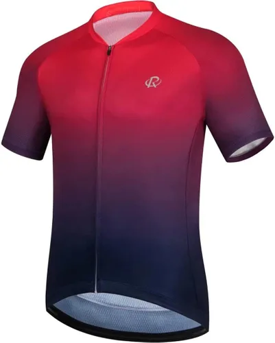 Vista 2 de ROTTO Camiseta de ciclismo de manga corta para hombre, color degradado, serie Pro con bolsillo trasero con cremallera, L