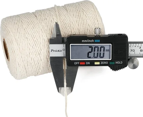 Vista 2 de G2PLUS Cuerda de algodón blanca, cuerda de algodón de 2 mm, cuerda de cocina de 656 pies, cuerda de panaderos de algodón para manualidades