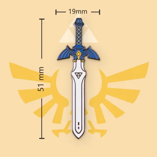 Vista 2 de LlinkShieldTriangle Hyrule's Royal Crest Broches clásicos Juego Ocarina of Time Breath of the Desert Pines para hombres mujeres fanáticos Insignias