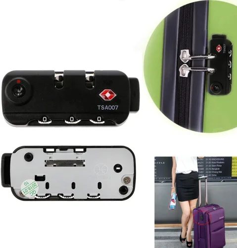 Vista 8 de TSA007 Candado de viaje para equipaje y 3 dígitos autoconfigurable una variedad de combinaciones diferentes para bolsa de equipaje de viaje, bloqueo